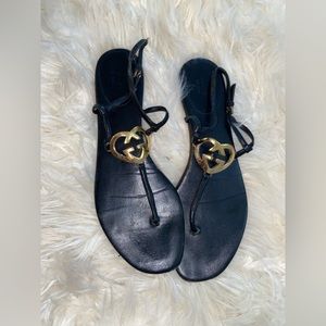 Black GG sandals
